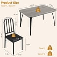thumbnail image 4 of GAOMON 5-Piece Dining Table Set for 4, Small Kitchen Table with Upholstered Chairs, Space-Saving Furniture for Dining Room or Apartment - Retro Gray, 4 of 9