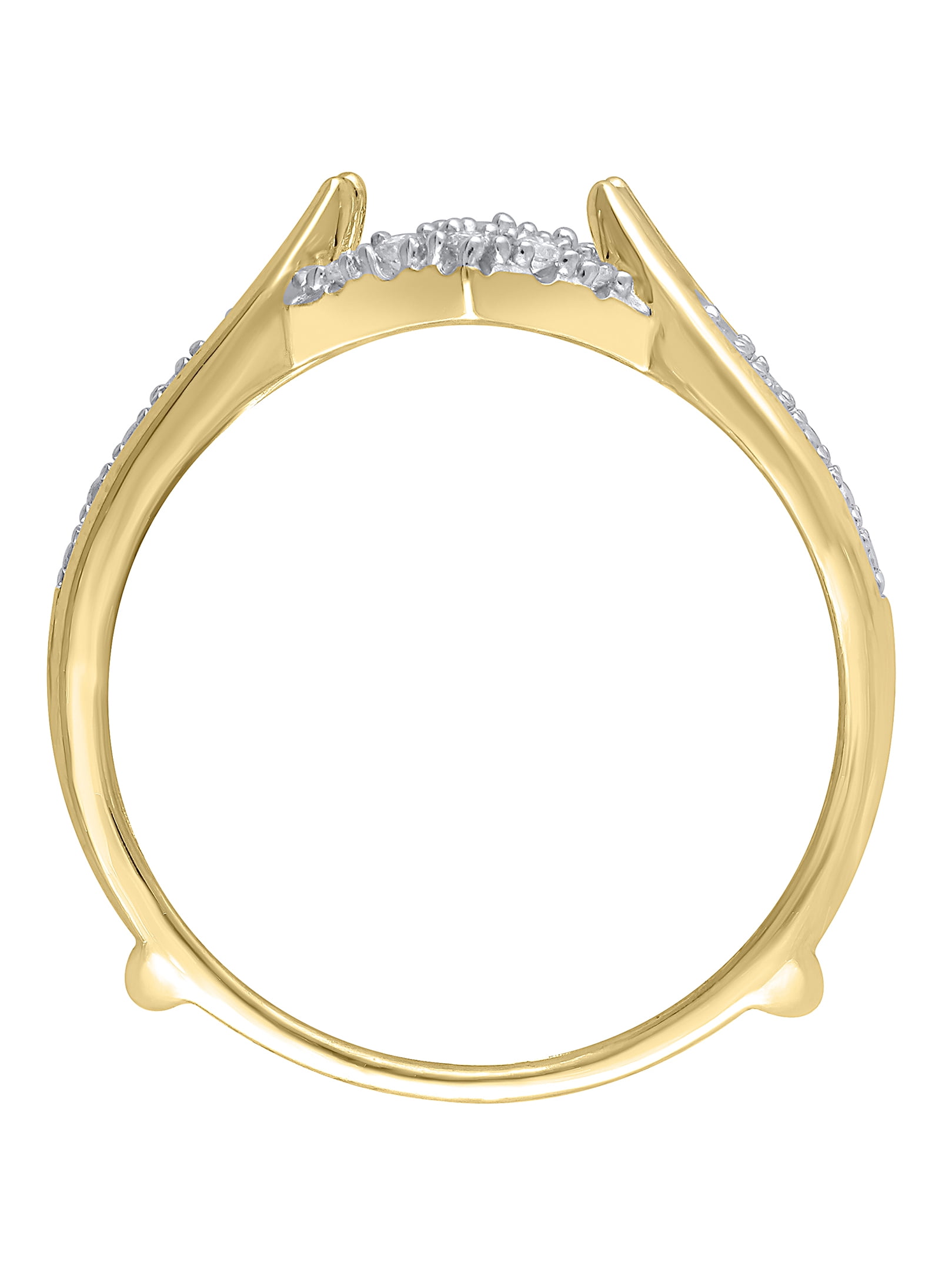 1/10 Carat T.W. (I2 clarity, H-I color) Brilliance Fine Jewelry Diamond Enhancer Ring in 10kt Yellow Gold, Size 6