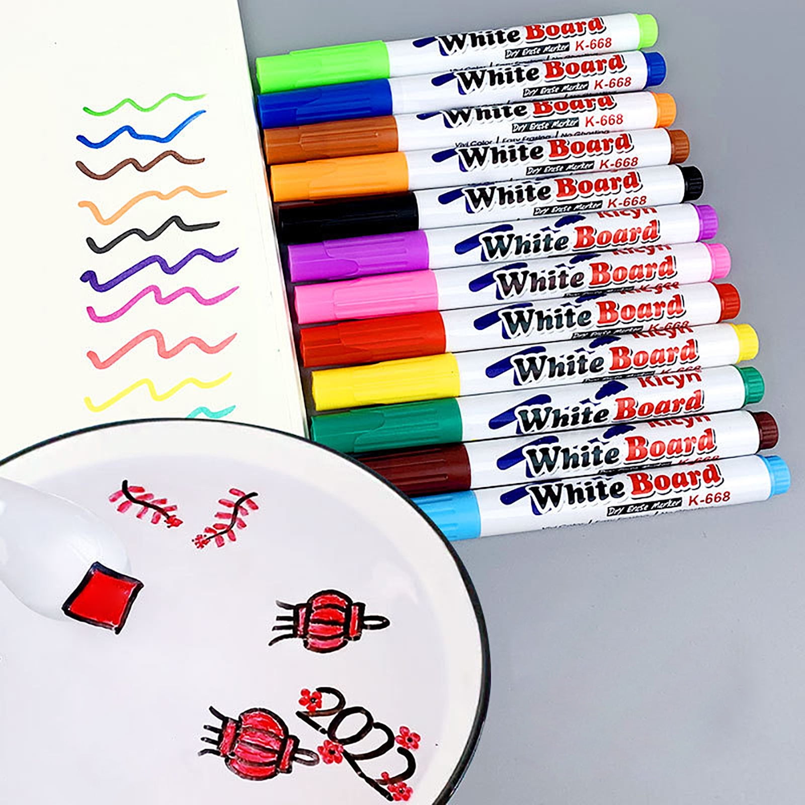 Wovilon Dry Erase Markers, Magnetic Whiteboard Markers with Erase, Fine  Point Dry Erase Markers Perfect for Writing On Dry-Erase Whiteboard Mirror  Glass for School Office Home School Supplies 