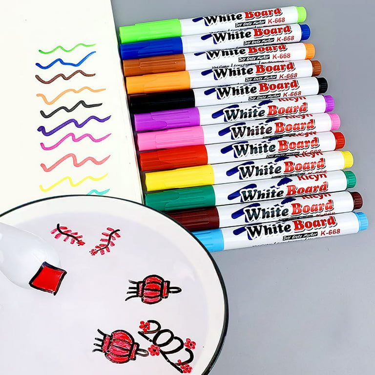 WOSWEL Dry Erase Markers, 60 Bulk Pack, 12 Assorted Colors Chisel Tip  Whiteboard Markers, Chisel Point Low Odor Dry Erase Markers