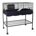 thumbnail image 2 of 40-Inch Spacious Small Animal Cage with Lockable Rolling Stand - Detachable 2-Way Design, Deep Tray & Storage Shelf, Indoor Habitat for Rabbits, Guinea Pigs, Hamsters, Chinchillas, 2 of 7