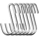 thumbnail image 1 of Paquete de 20 ganchos grandes y resistentes en forma de S de 6 cm para colgar en la cocina, el baño, el dormitorio y la oficina (paquete de 20, S, plateado), 1 of 5
