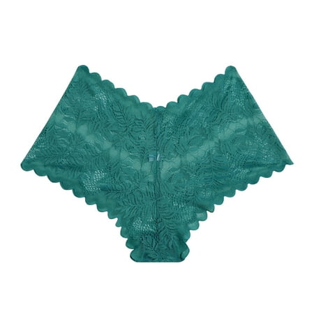 Scyoekwg Womens Underwear High Waisted Underwear Stretchy Comfort Lace Ladies Underpants Hipster Panties Solid Color Briefs(Green XXXL)