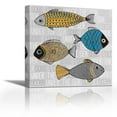 thumbnail image 1 of Illustration of Fishs - Contemporary Fine Art Giclee on Canvas Gallery Wrap - wall décor - Art painting - 27 x 27 Inch - Ready to Hang, 1 of 2