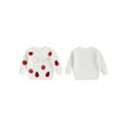 thumbnail image 2 of Miaouyo Baby Girls Birthday Knit Fall Sweater 9 12 18 Months Fashionable Strawberry and Letter Embroidery Crew Neck Long Sleeve Birthday Tops, 2 of 9