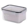 thumbnail image 3 of Double-Layer Food Storage Container with Removable Colander - Large Leakproof Produce Keeper for Fridge, 3 of 9