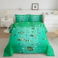 thumbnail image 2 of Manfei Sequin Print Full Size Comforter Sets,Diamond Pattern Bedding Comforter Set,Green Bling Bedding Sets,Lightweight Room Decor Reversible,3-Piece, 2 of 8