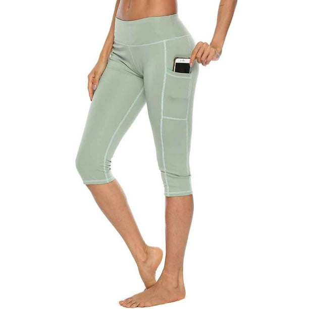 Sexy Dance Ladies Loungewear Solid Color Capri Yoga Pants Low Waist Bottoms  Stretchy Sweatpants Elastic Waisted Capris Pant Green M 