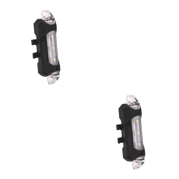 Eigraketly Luz trasera de bicicleta, luces traseras resistentes de plástico, luces de advertencia de ciclismo recargables por USB, accesorios de Blanco 2piezas