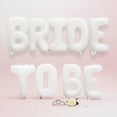 thumbnail image 5 of Vjnyvs “BRIDE TO BE” White Balloon Banner,16 Inch Foil Letter Balloons for Bridal Shower, Engagement Party, or Bachelorette Décor, 5 of 7