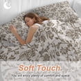thumbnail image 5 of Farmhouse Brown Duvet Cover Set, Vintage Flower Leaf Botanical Plant Soft Duvet Cover Full Size Bedding Set 4 Pieces, 1 Quiltcover and 2 Pillowcases with Zipper, 1 Bed Sheet for All Seasons, 5 of 9