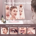 thumbnail image 4 of Espejo de maquillaje HUONUL Vanity con luces de aumento de 2 x 3 x 10 veces, 4 of 6