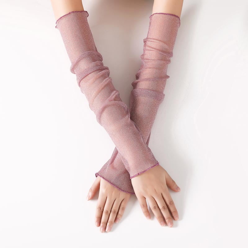 Women Summer Mesh Ice Silk Gloves Sleeve Driving Sun Protection Long Arm Glove B Women Summer Mesh Ice Silk Gloves Sleeve Driving Sun Protection Long Arm Glove B