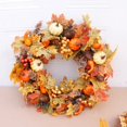 thumbnail image 3 of Corona Artificial de otoño para decoración del hogar, corona de puerta, calabaza, baya, hoja de arce, Navidad y Halloween, 3 of 4