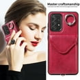 thumbnail image 4 of Allytech Galaxy A52 4G/5G Case Wallet with Cards Holder & Detachable Shoulder Strap, Ring Holder Kickstand Vintage PU Leather Shockproof Wallet Case Cover for Samsung Galaxy A52 4G/5G - Red, 4 of 14