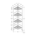 thumbnail image 3 of Monarch Specialties Bookshelf, Bookcase, Etagere, Corner, 3 Tier, 58"H, Office, Bedroom, Black Metal, 3 of 10