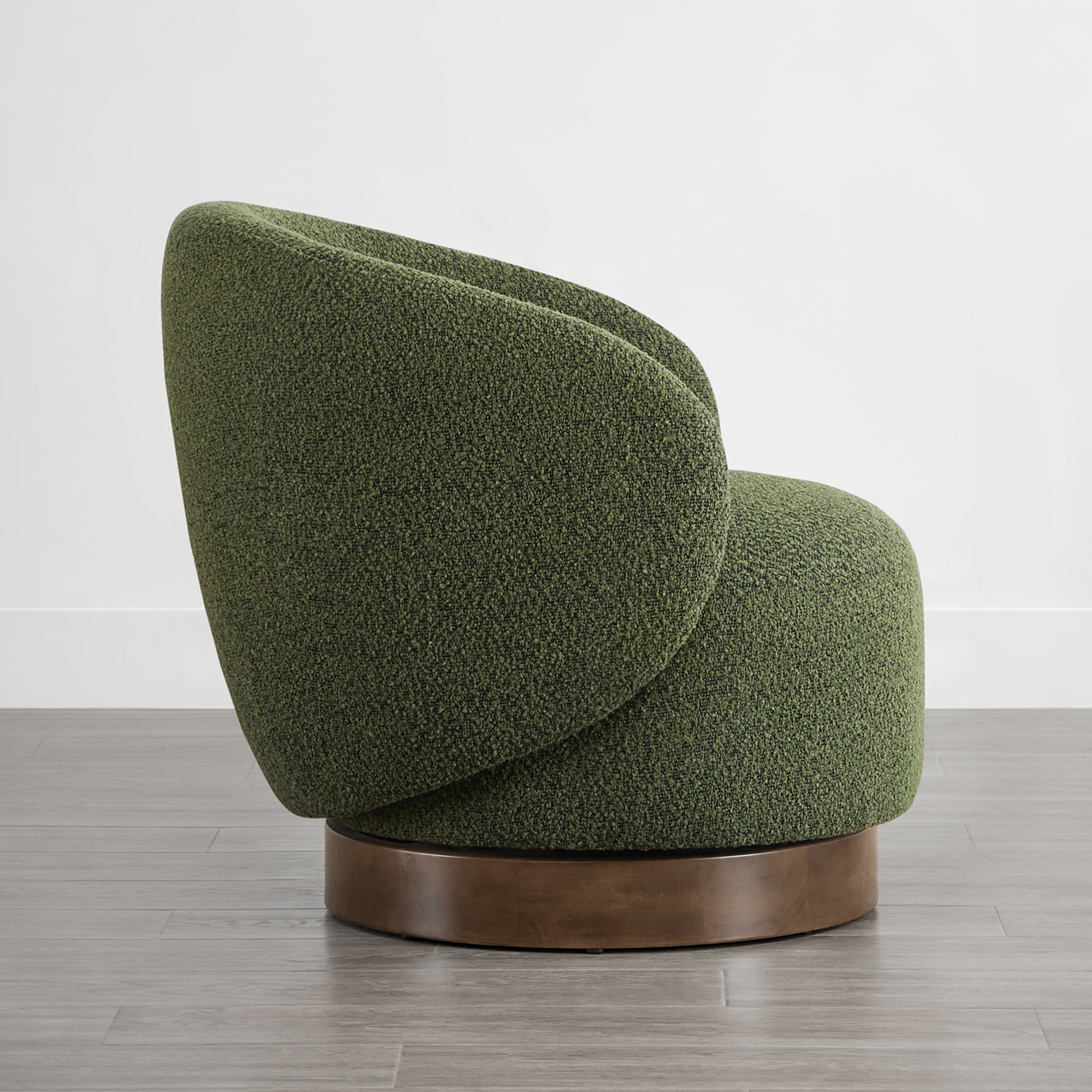Spruce & Spring Upholstered Swivel Accent Chair with Curved Back Single, Green