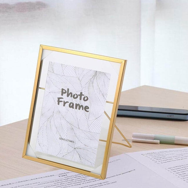Creative Nordic Metal Glass Photo Frame Decoration Home Office Frame Crafts Home Desktop Bedroom Decors L Golden
