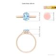 thumbnail image 4 of ANGARA Natural Oval Solitaire 1 ct Aquamarine Engagement Ring in 14K Rose Gold for Women (Size-8x6mm) | March Birthstone, Birthday, Anniversary, Jewelry Gift for Women | Natural Aquamarine Ring, 4 of 9