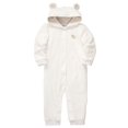 thumbnail image 2 of Velour Hooded Jumpsuit - Ivory- 18 Months, 2 of 2
