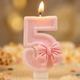 thumbnail image 5 of Birthday Candle, Cartoon Glitter Pink Bow Number Candle, 1 Piece for Birthday Party Cake Decoration, 5 of 7