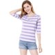 thumbnail image 2 of Disfraz de Día de San Patricio mujer Allegra K Camiseta ajustada Morado claro L, 2 of 7