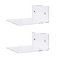 thumbnail image 2 of 2PCS 4 in Small Acrylic Shelf Clear Floating Shelves Small Adhesive Shelf Transparent Stick on Wall Display Shelves for Kitchen Room Bedroom Bathroom Applications, 2 of 8
