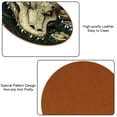 thumbnail image 5 of Crocodile Set of 6 Round Microfiber Leather Coasters, 11x11 cm/4.3x4.3 inch Drink Coasters for Table Home Decor, 5 of 6