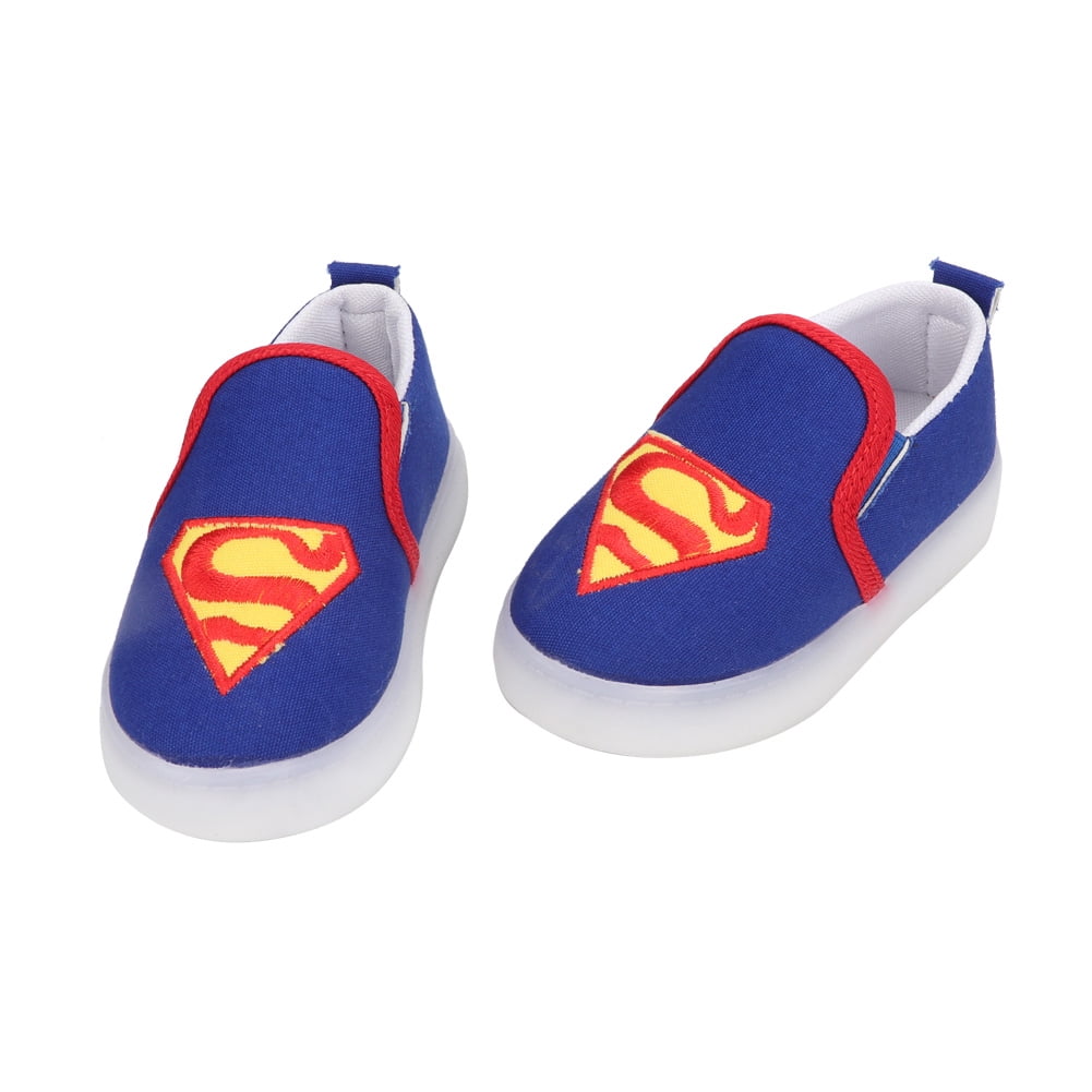 FYBTO Children s Classic Cartoon Luminous Running Shoes Flash LED Light Sneakers Superman 23 090405