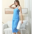 thumbnail image 2 of Doublju Women's Sleeveless Racerback Capri Pajama 2 Pcs Set (Plus Size Available), 2 of 5