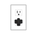 thumbnail image 2 of Nema - Adaptador de enchufe de 15 amperios a 20 amperios listado ETL NEMA 5-15P a 5-15/20R (peine 20, 2 of 5