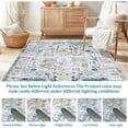 thumbnail image 4 of 9x12 Large Area Rug VintageWashable Non Slip Rug Low Pile Floral Area Rug Stain Resistant Carpet Soft Folding Floor Cover Nursery (Blue), 4 of 8