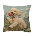 thumbnail image 2 of Tuvgenk Polyester Throw Pillow Covers Embroidered 18x18 In Indoors Pillowcases Soft Dog Multicolor for Couch, 2 of 6