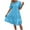 Light Blue, variant on Nxznwn Women's Summer Dresses Lace Eyelet Short Sleeve Crewneck Tiered Midi Dress Ruffle Hem Babydoll Short Dress
