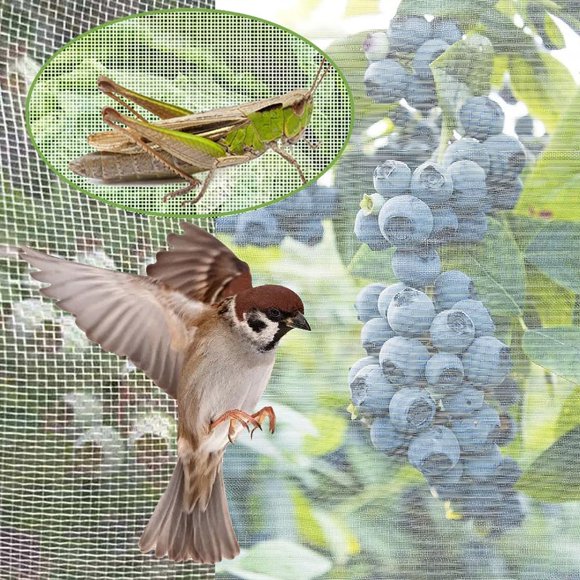 Netting Garden Net Cover for Greenhouse Adjustable Drawstring Closure 82ft x 246ft Barrier Against Birds and