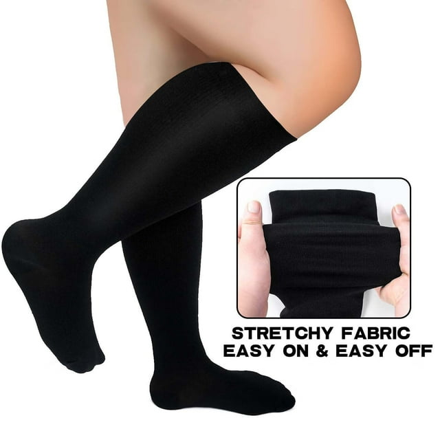 Tancuzo Wide Calf Compression Socks for Women Men Extra Plus Size Knee