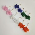 thumbnail image 3 of Exaggerated Temperament Acrylic Flowers Leaf Long Tassel Earrings, 3 of 4
