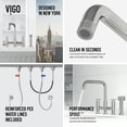 thumbnail image 6 of VIGO Cass Double Handle 8 in. Widespread Bridge Kitchen Faucet with Pull-Out Sprayer in Stainless Steel-VG02051ST, 6 of 17