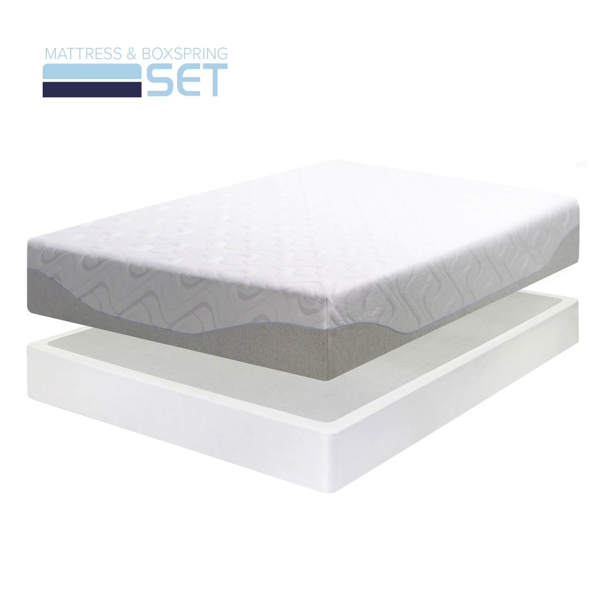 Best Price Mattress 9" GelInfused Memory Foam Mattress and 7.5 Inch Steel Box Spring Set