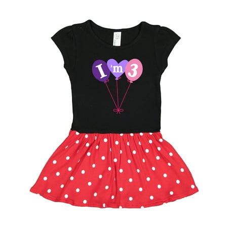 

Inktastic 3rd Birthday Balloons 3 Year Old Gift Toddler Girl Dress