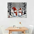 thumbnail image 2 of COMIO Woxfcart Merry Snowman Picture Decor Wall Art Winter Birch Forest Scene Poster Canvas Print for Children Room, 2 of 4