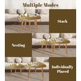thumbnail image 4 of Set of 2 Triangle End Table Abstract Feather Gold Lines Background Feathers Set of 2 Side Tables End Tables, Nesting Tables for Living Room, 4 of 5