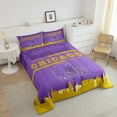 thumbnail image 4 of Sports Comforter Set,American Football Fans Bedding Sets Twin Size Rugby Player Bedding Comforter Sets Football Lovers Down Comforter Light Purple Yellow Quilt Set (Chicago), 4 of 7