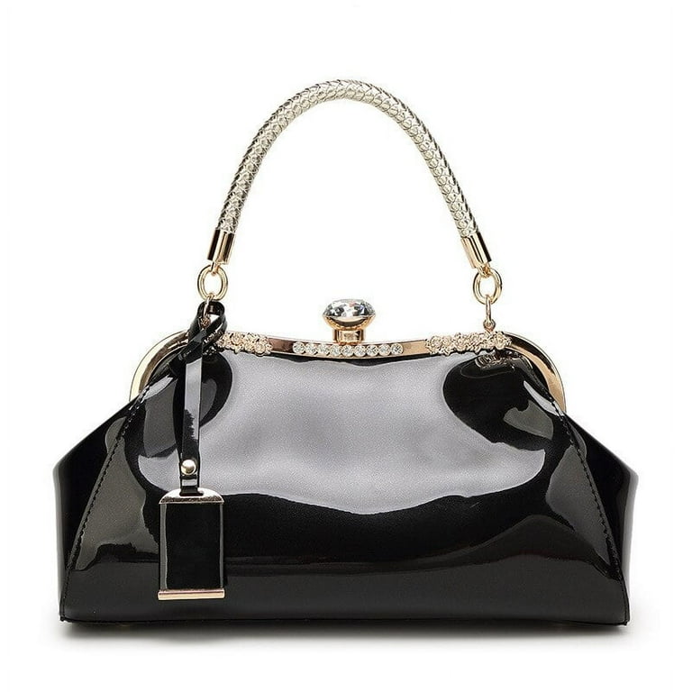 CoCopeaunt Quality luxury evening lady messenger bag ladies handbags patent leather ladies shoulder bag Ladies clutches Wedding Party Bags Walmart