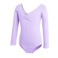 thumbnail image 4 of Girls' Solid Color Long Sleeved Round Neck Dance Practice Uniform Medium And Large Children's Jumpsuit, 4 of 7