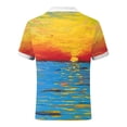 thumbnail image 5 of Camisas Hombre Hombres Primavera y verano Tops Solapa Cremallera Casual Manga corta Camisa suelta Camisetas estampadas Top Camisa (Yellow, M), 5 of 5