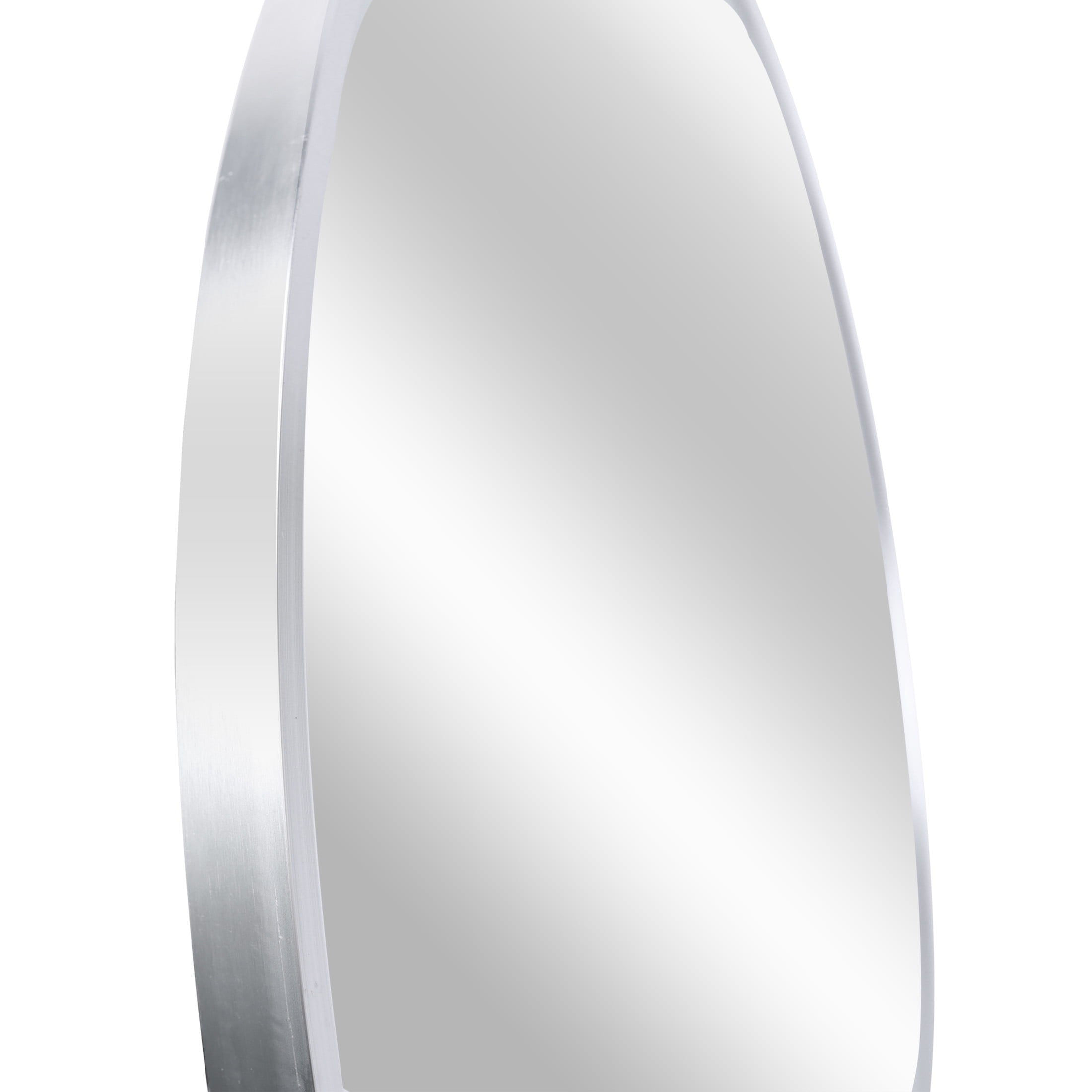 Noble House 36 Inch Round Metal Wall Mirror, Vanity Mirror for Bathroom, Bedroom & Living Room, Silver