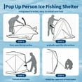 thumbnail image 6 of Garvee Pop up Ice Fishing Shelter and Insulated Ice Fishing Tent with 49ft LED Light Strip, Windproof Portable Hub Design, Fits 7 People, 69 Sq Ft Fishable Area, Red, 6 of 8