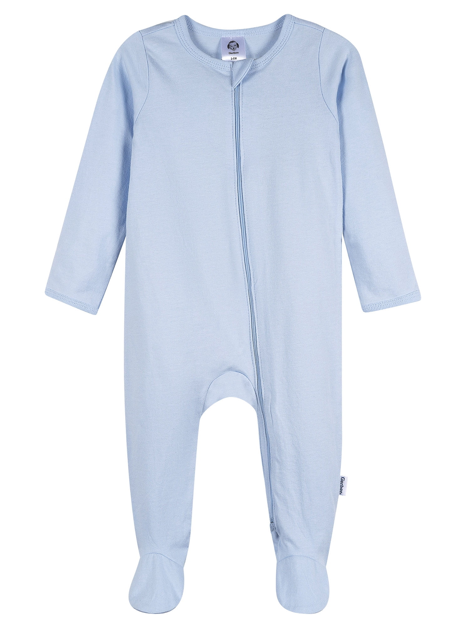 Gerber Baby Boy 2-Way Zipper Cotton Sleep 'N Play Footed Pajamas, 2-Pack, Sizes Newborn - 3/6 Months
