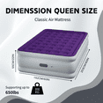 thumbnail image 5 of Queen 22" Top Flocking Air Mattress with Built-in Pump Raised Comfort,Fast Inflation/Deflation Foldable Portable Air Bed with Storage Bag for Home,Camping,Guests Purple, 5 of 7